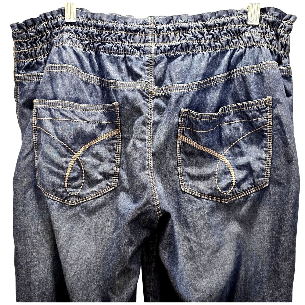 Calvin Klein Jeans Pants Women's 32/14 Blue Denim Jogger Drawstring Utility - Picture 5 of 10